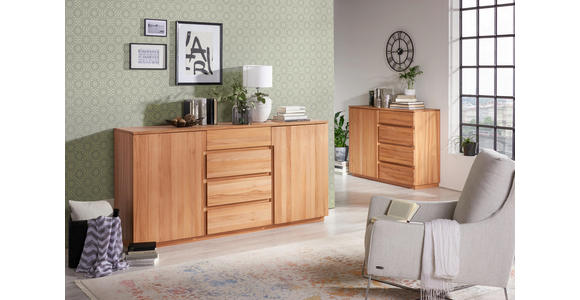 KOMMODE Kernbuche teilmassiv Buchefarben - Buchefarben, KONVENTIONELL, Holz/Holzwerkstoff (120/89,2/41cm) - Linea Natura