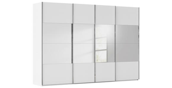 SCHWEBETÜRENSCHRANK  in Weiß  - Chromfarben/Weiß, Design, Holzwerkstoff/Metall (316/223/68cm) - Novel
