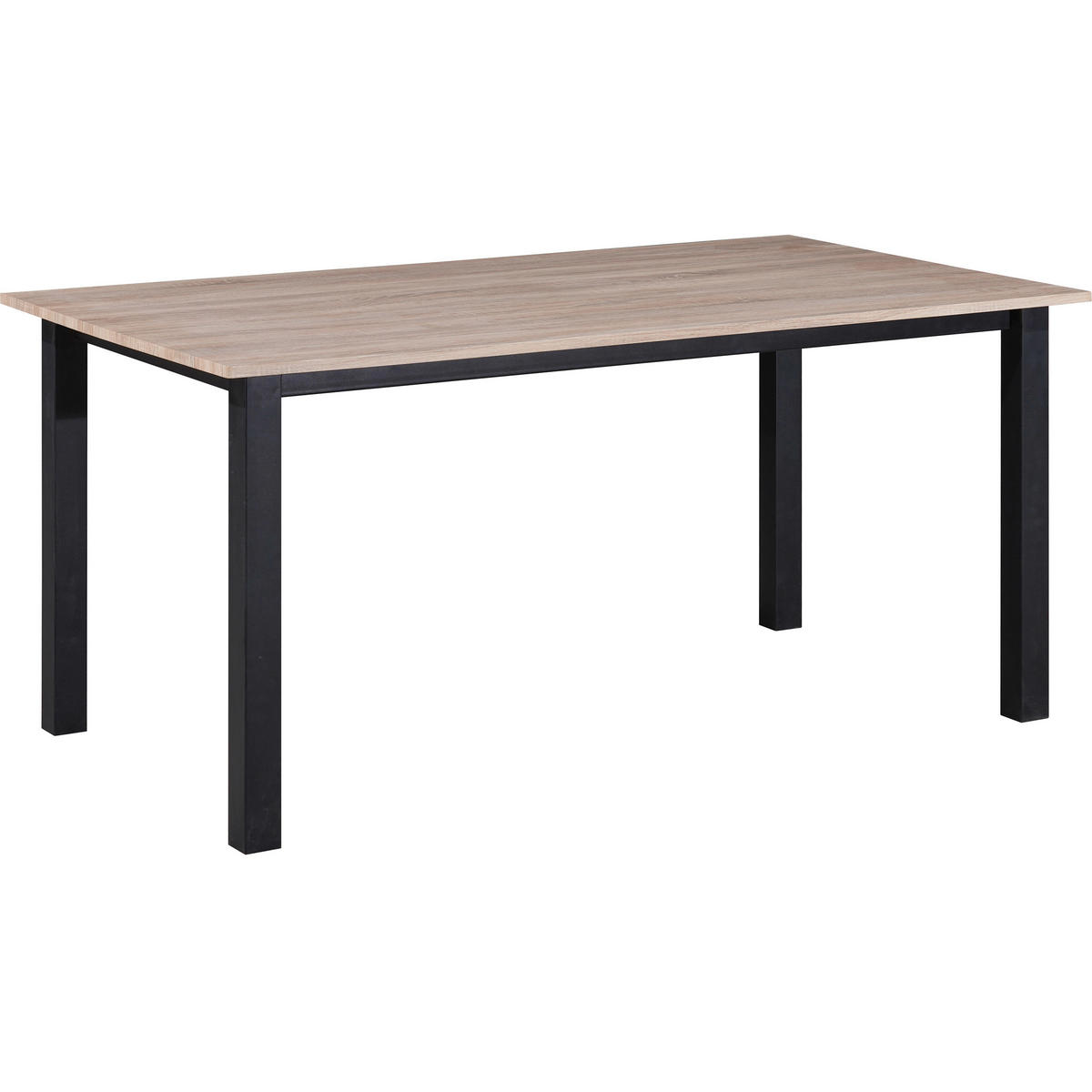 ESSTISCH 160/90/76 cm Nachbildung  Metall, Holzwerkstoff gastro- und objekttauglich rechteckig Eichefarben  - Eichefarben/Schwarz, MODERN, Holzwerkstoff/Metall (160/90/76cm) - MID.YOU