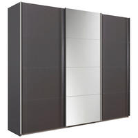 SCHWEBETÜRENSCHRANK  in Dunkelgrau  - Chromfarben/Dunkelgrau, Design, Glas/Holzwerkstoff (270/230/62cm) - Xora