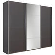 SCHWEBETÜRENSCHRANK  in Dunkelgrau  - Chromfarben/Dunkelgrau, Design, Glas/Holzwerkstoff (270/230/62cm) - Xora