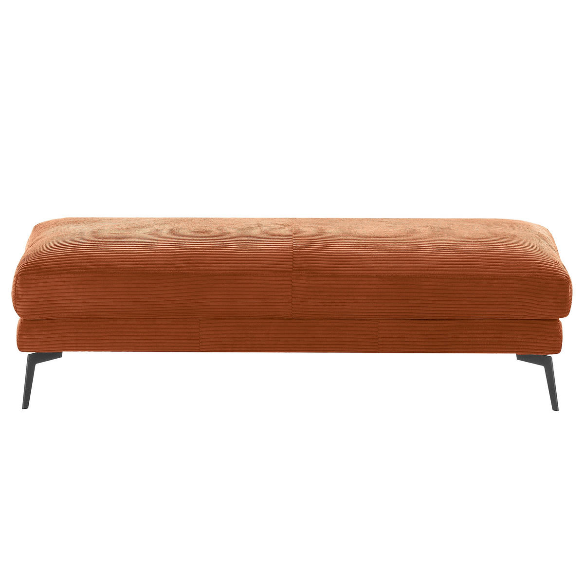 HOCKER in Textil Kupferfarben  - Schwarz/Kupferfarben, Design, Textil/Metall (163/46/62cm) - Livetastic