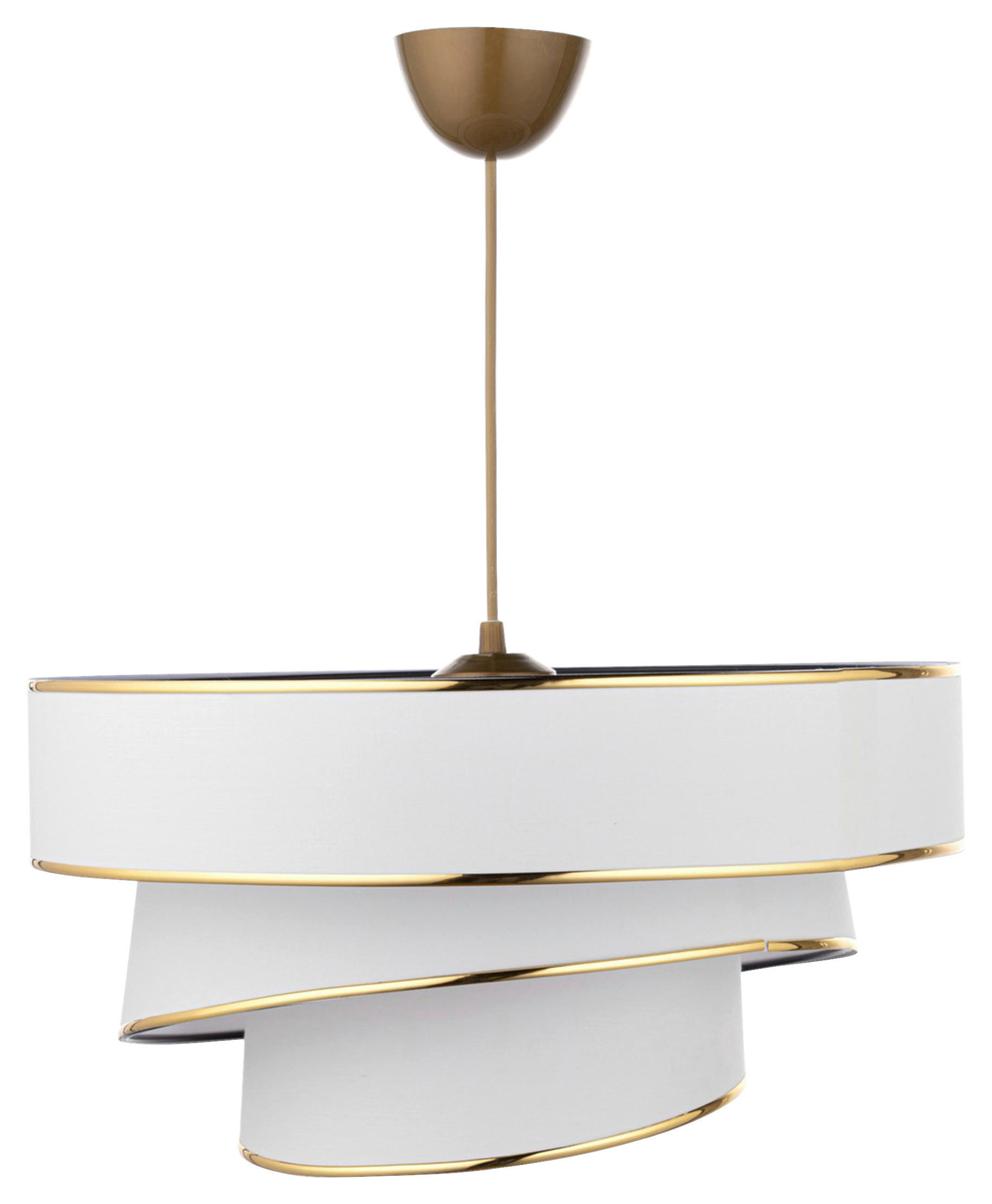 HÄNGELEUCHTE 40/72 cm   - Goldfarben/Weiß, KONVENTIONELL, Kunststoff/Textil (40/72cm) - P & B