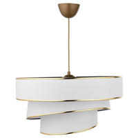 HÄNGELEUCHTE 40/72 cm   - Goldfarben/Weiß, KONVENTIONELL, Kunststoff/Textil (40/72cm) - P & B