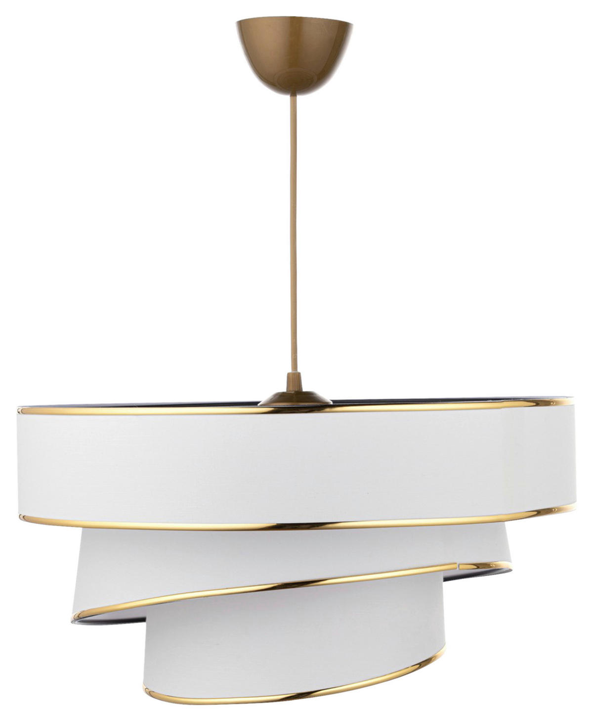 HÄNGELEUCHTE 40/72 cm   - Goldfarben/Weiß, KONVENTIONELL, Kunststoff/Textil (40/72cm) - P & B