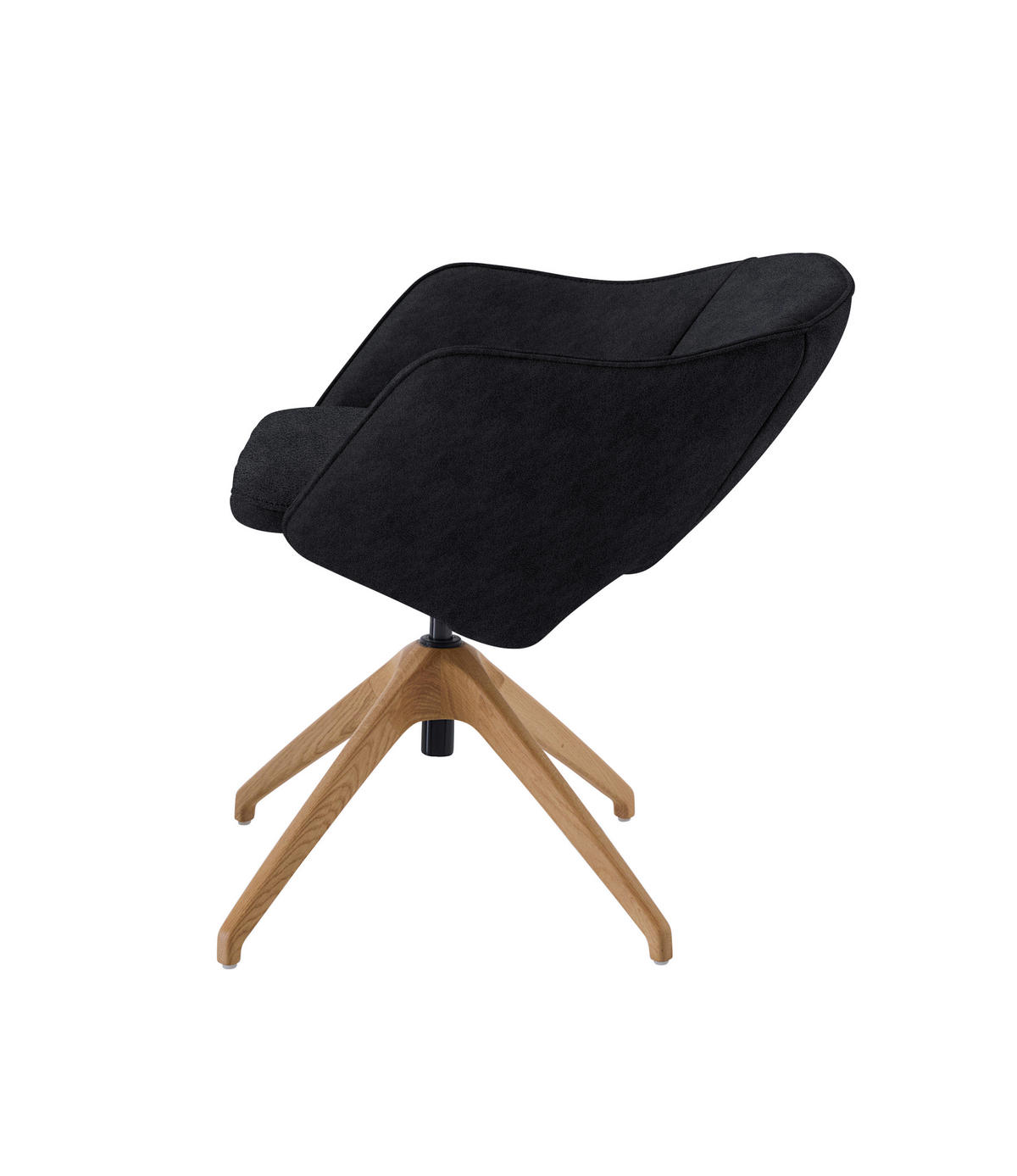 ARMLEHNSTUHL  in Echtleder naturbelassen  - Wildeiche/Schwarz, Design, Leder/Holz (63/74-90/57-73cm) - Koinor