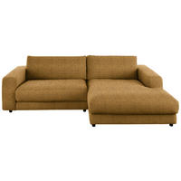 ECKSOFA in Chenille Hellgrün, Goldfarben  - Goldfarben/Schwarz, Design, Kunststoff/Textil (270/190cm) - Lomoco