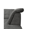 ECKSOFA Graubraun Chenille Bettkasten, Schlaffunktion, Rücken echt, Kopfteilverstellung, Liegefläche im Originalstoff  - Chromfarben/Graubraun, KONVENTIONELL, Kunststoff/Textil (260/205cm) - Carryhome