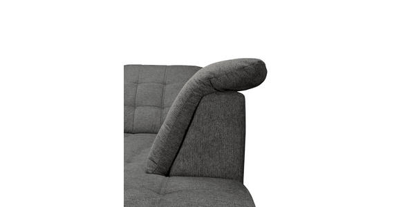 ECKSOFA Graubraun Chenille Bettkasten, Schlaffunktion, Rücken echt, Kopfteilverstellung, Liegefläche im Originalstoff  - Chromfarben/Graubraun, KONVENTIONELL, Kunststoff/Textil (260/205cm) - Carryhome