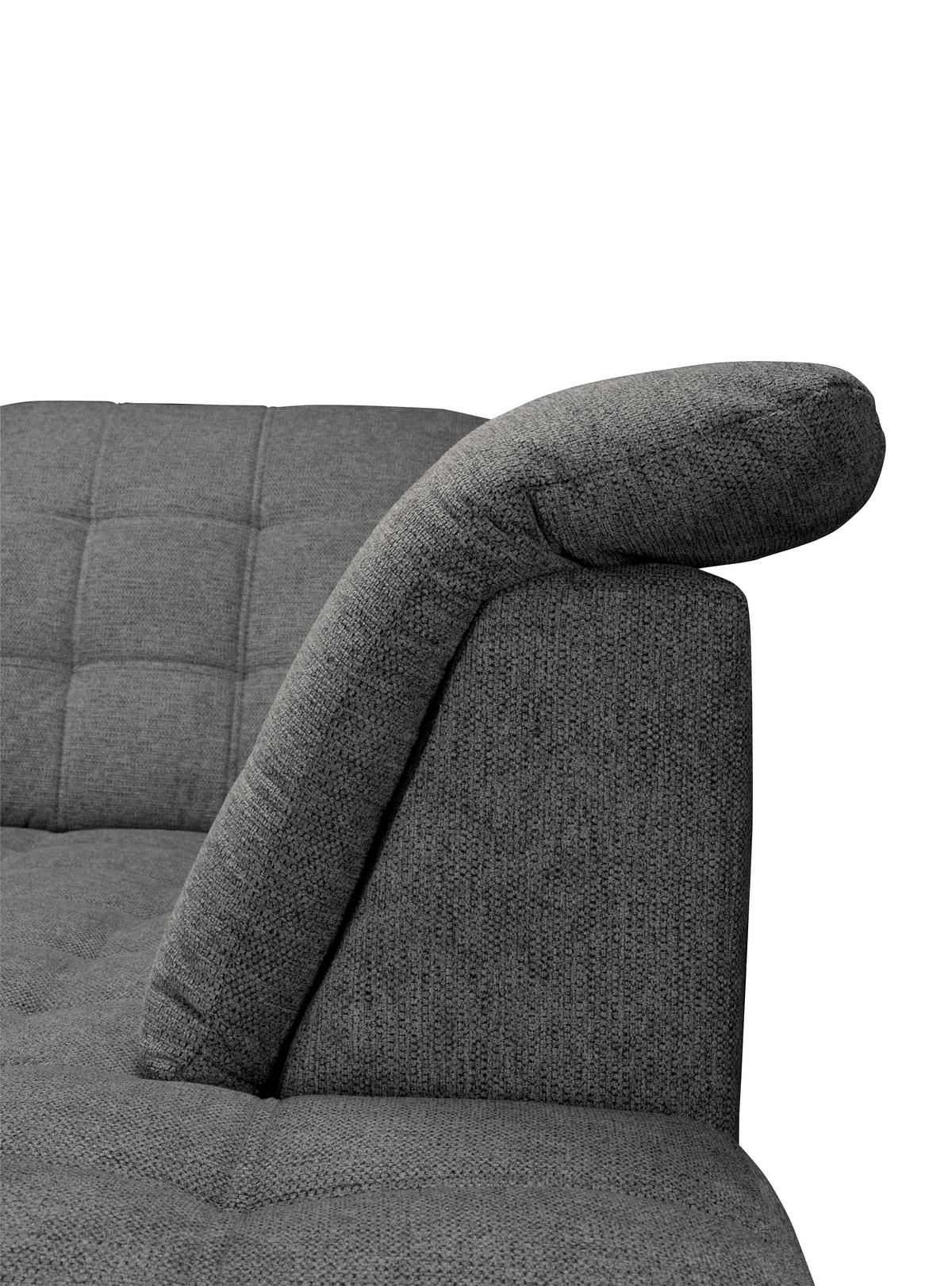 ECKSOFA Graubraun Chenille  - Chromfarben/Graubraun, KONVENTIONELL, Kunststoff/Textil (260/205cm) - Carryhome