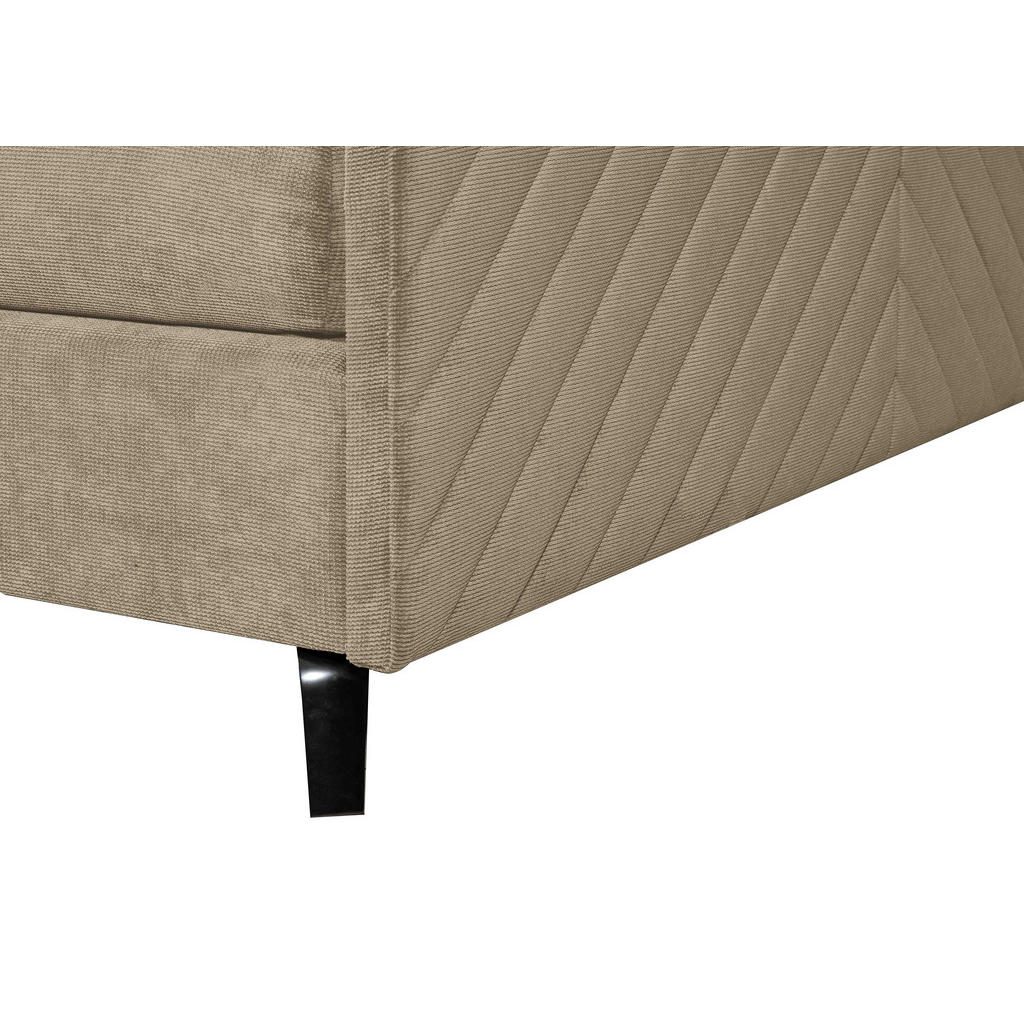 Thumbnail - Esposa Boxspringbett, Cappuccino, Textil, H2 + H3, 7-Zonen, Höhe ca. 20 cm, 180x200 cm, gepolstertes Kopfteil, Stoffausw...