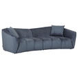 BIGSOFA Plüsch Petrol  - Petrol/Schwarz, KONVENTIONELL, Kunststoff/Textil (250/75/107cm) - Carryhome