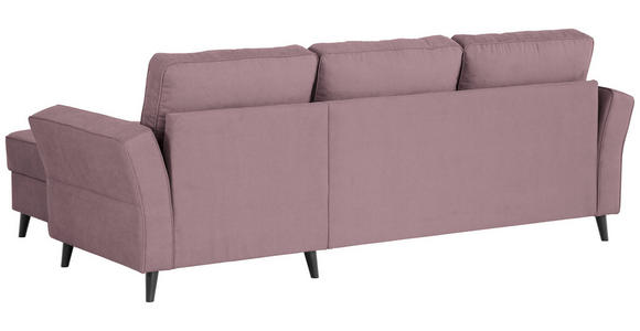 ECKSOFA in Velours Rosa  - Schwarz/Rosa, KONVENTIONELL, Holz/Textil (244/159cm) - Carryhome