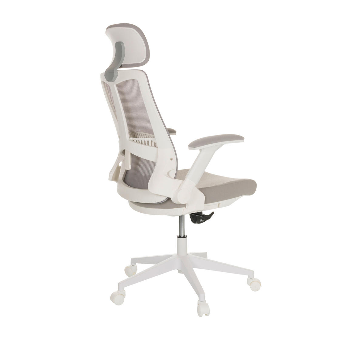 OTOČNÁ ŽIDLE, šedá - šedá/bílá, Basics, textil/plast (68/113-127/68cm) - MID.YOU