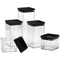 SET RECIPIENTE ALIMENTARE   - străveziu/negru, Basics, plastic - Homeware Profession.