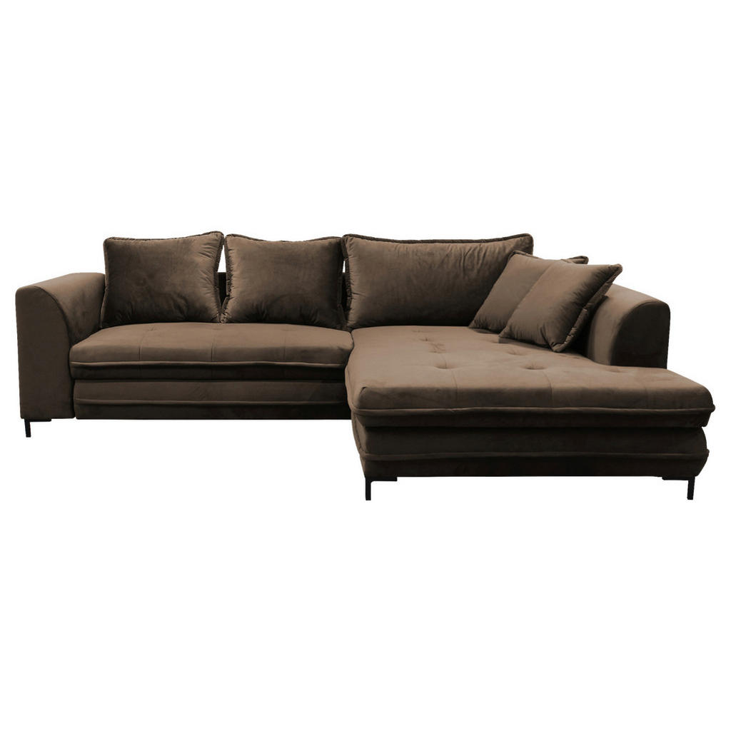 Livetastic ROZKLADACIA ROHOVÁ SEDAČKA, textil, hnedá