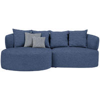 ECKSOFA in Flachgewebe Dunkelblau  166/235 cm  - Dunkelgrau/Schwarz, MODERN, Kunststoff/Textil (166/235cm) - Hom`in