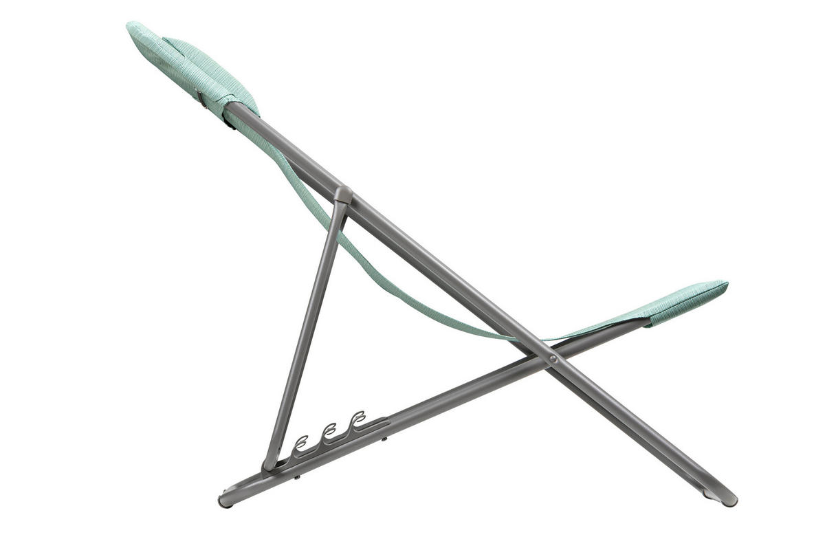 STRANDSTUHL Stahl Türkis, Titanfarben  - Türkis/Titanfarben, Basics, Kunststoff/Metall (62/77-83/94-96cm) - Lafuma Mobilier