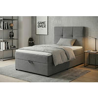BOXBETT 100/200 cm,  in Silberfarben, Hellgrau, Bettkasten, Topper,  - Silberfarben/Hellgrau, MODERN, Kunststoff/Textil (100/200cm) - MID.YOU
