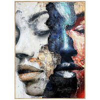 ÖLGEMÄLDE Frauen 50/70 cm  - Eichefarben/Multicolor, Design, Holzwerkstoff/Textil (50/70cm) - Monee