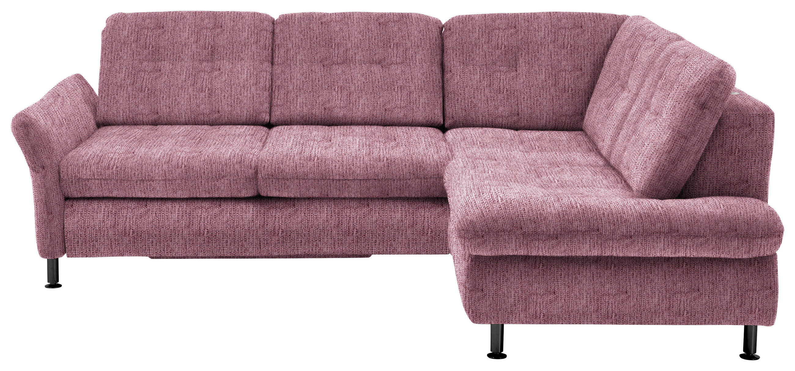 ECKSOFA in Webstoff Rot  - Rot/Schwarz, Konventionell, Textil/Metall (242/210cm) - Beldomo Style