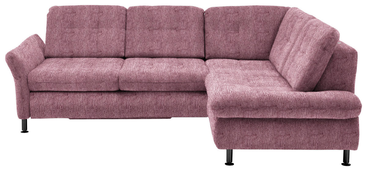 ECKSOFA in Webstoff Rot  242/210 cm  - Rot/Schwarz, KONVENTIONELL, Textil/Metall (242/210cm) - Beldomo Style