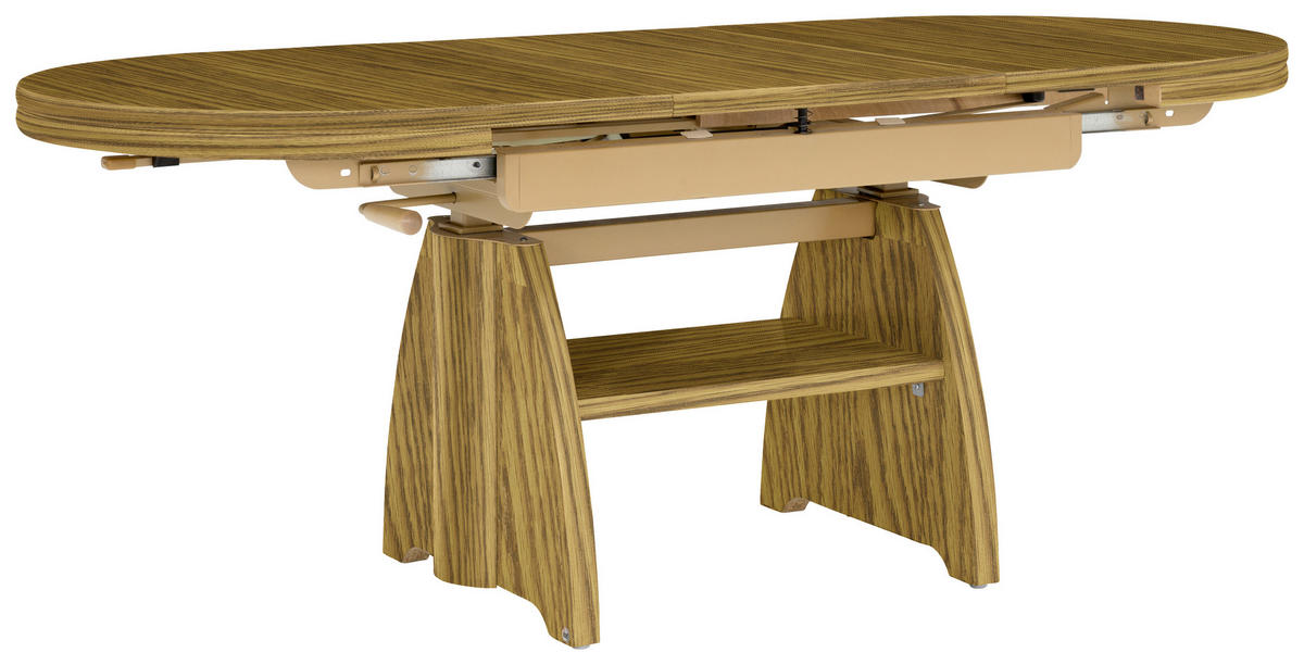 COUCHTISCH Eiche furniert 110-130,5/65/56-75 cm rechteckig Eichefarben, Braun  - Eichefarben/Braun, KONVENTIONELL, Holzwerkstoff/Metall (110-130,5/65/56-75cm) - Venda