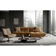 ECKSOFA Beigebraun Chenille Rücken echt, Sitztiefenverstellung  - Beigebraun/Schwarz, Design, Textil/Metall (295/178cm) - Belluti