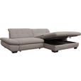ECKSOFA  in Mikrofaser Hellgrau  290/198 cm  - Hellgrau/Schwarz, Design, Textil/Metall (290/198cm) - Xora