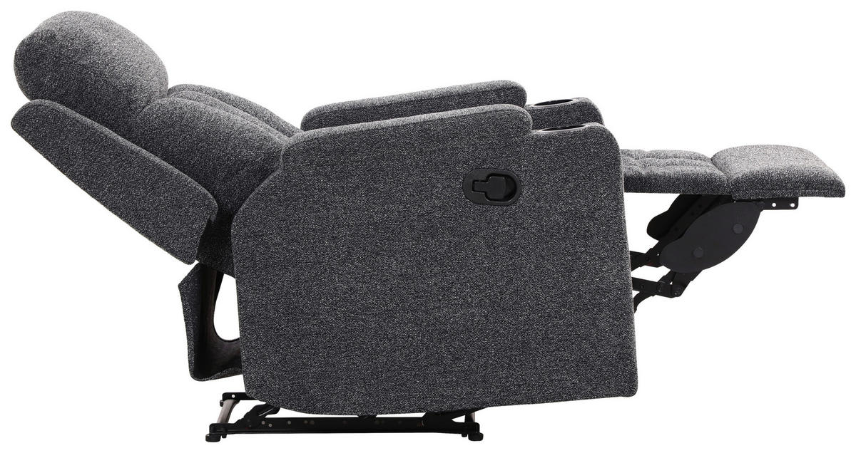 TV KRESLO, textil, sivá - čierna/sivá, Modern, kov/textil (81/99/95cm) - MID.YOU