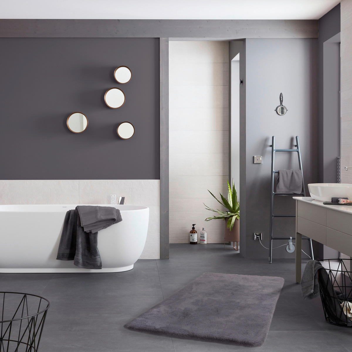 BADTEPPICH Bali Anthrazit 67/110 cm  - Anthrazit, Basics, Textil (67/110cm) - Schöner Wohnen