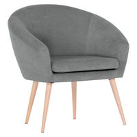 KŘESLO, textil, šedá - šedá/přírodní barvy, Design, dřevo/textil (73/73/66cm) - Carryhome