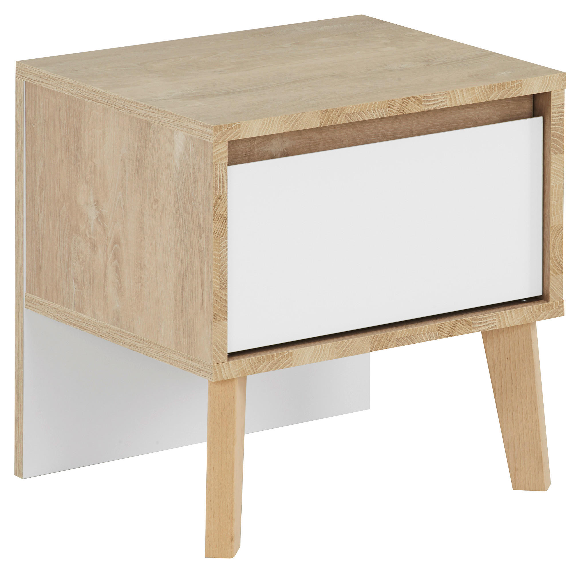 NACHTKÄSTCHEN in Weiß, Eichefarben  - Eichefarben/Buchefarben, MODERN, Holz/Holzwerkstoff (42/41/36cm) - MID.YOU
