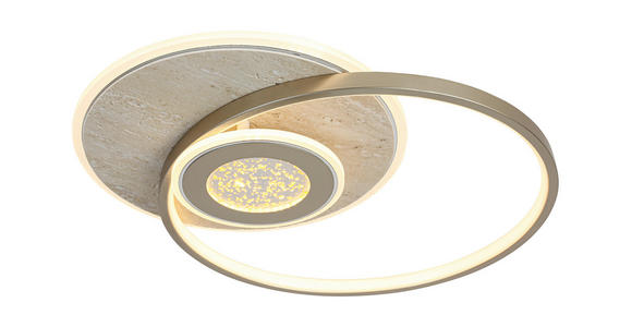 LED-DECKENLEUCHTE Travera 54,5/43/8 cm  - Sandfarben/Chromfarben, Design, Kunststoff/Stein (54,5/43/8cm) - Novel