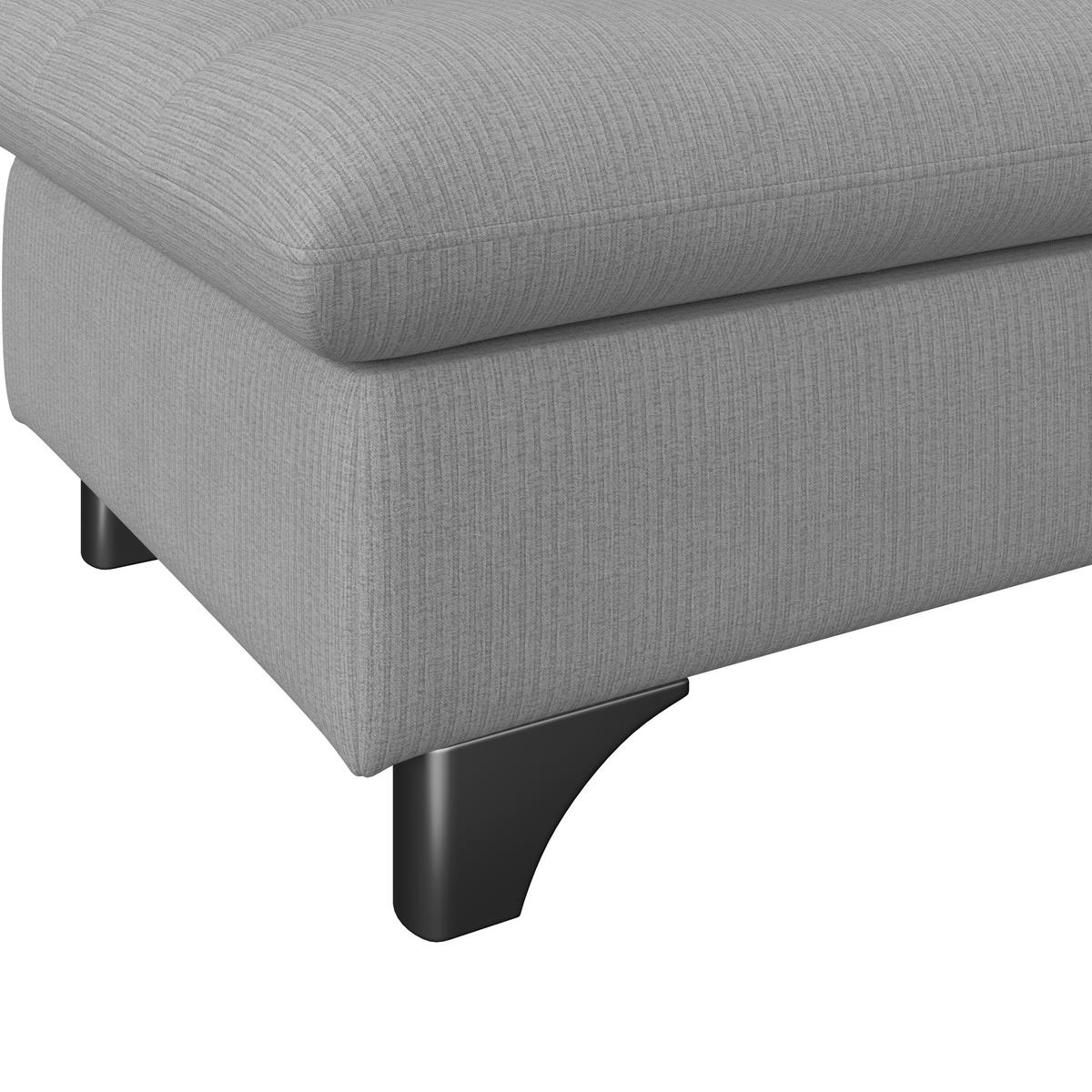 HOCKER Chenille Hellgrau  - Chromfarben/Hellgrau, KONVENTIONELL, Textil/Metall (108/46/108cm) - Livetastic