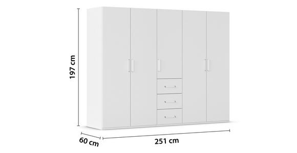 DREHTÜRENSCHRANK in Weiß - Weiß, Design, Holzwerkstoff/Kunststoff (251/197/60cm) - Novel