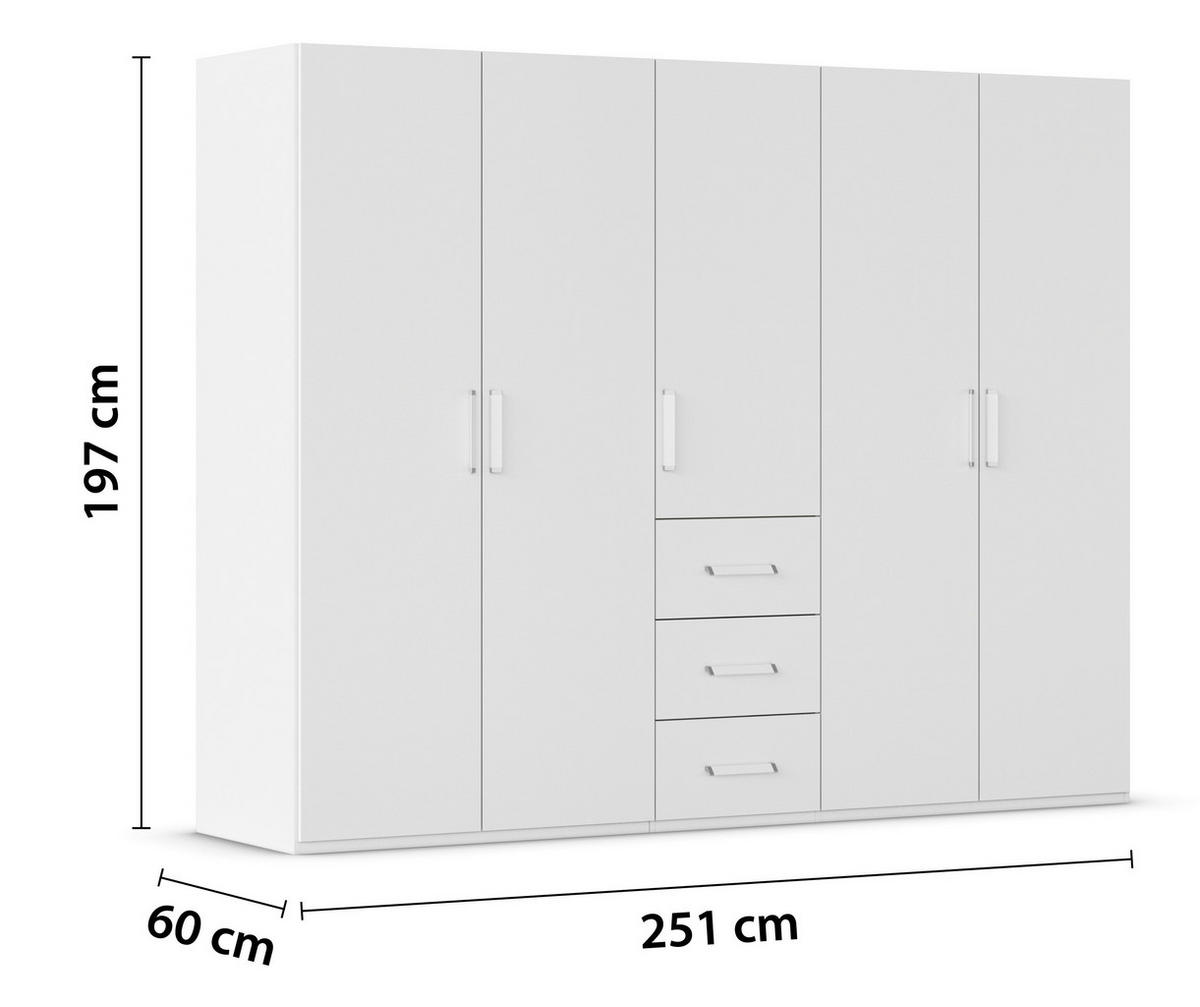 DREHTÜRENSCHRANK  in Weiß  - Weiß, Design, Holzwerkstoff/Kunststoff (251/197/60cm) - Novel