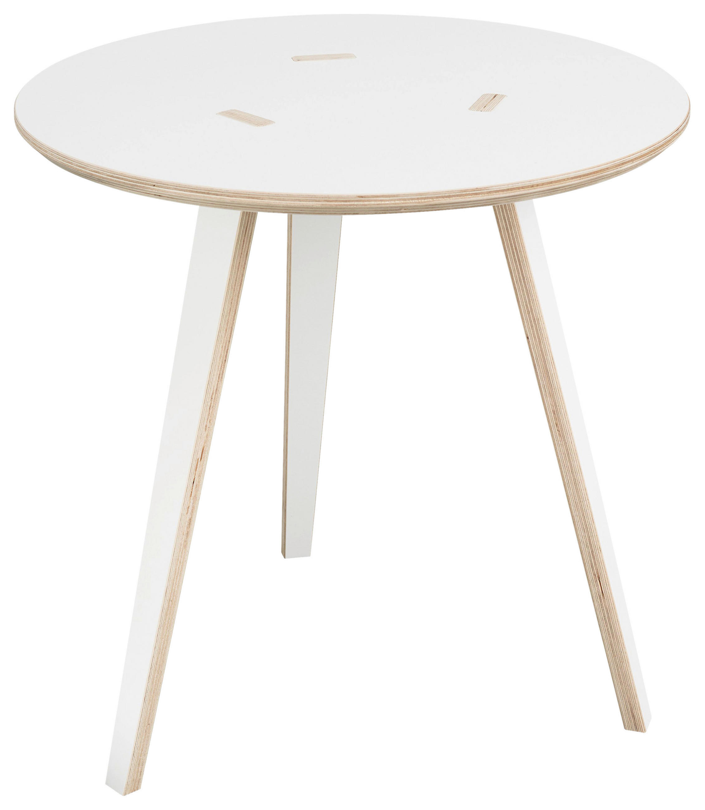 BEISTELLTISCH 45/45/45 cm Birke Schichtholz Weiß, Birkefarben rund  - Birkefarben/Weiß, MODERN, Holz (45/45/45cm) - Tojo