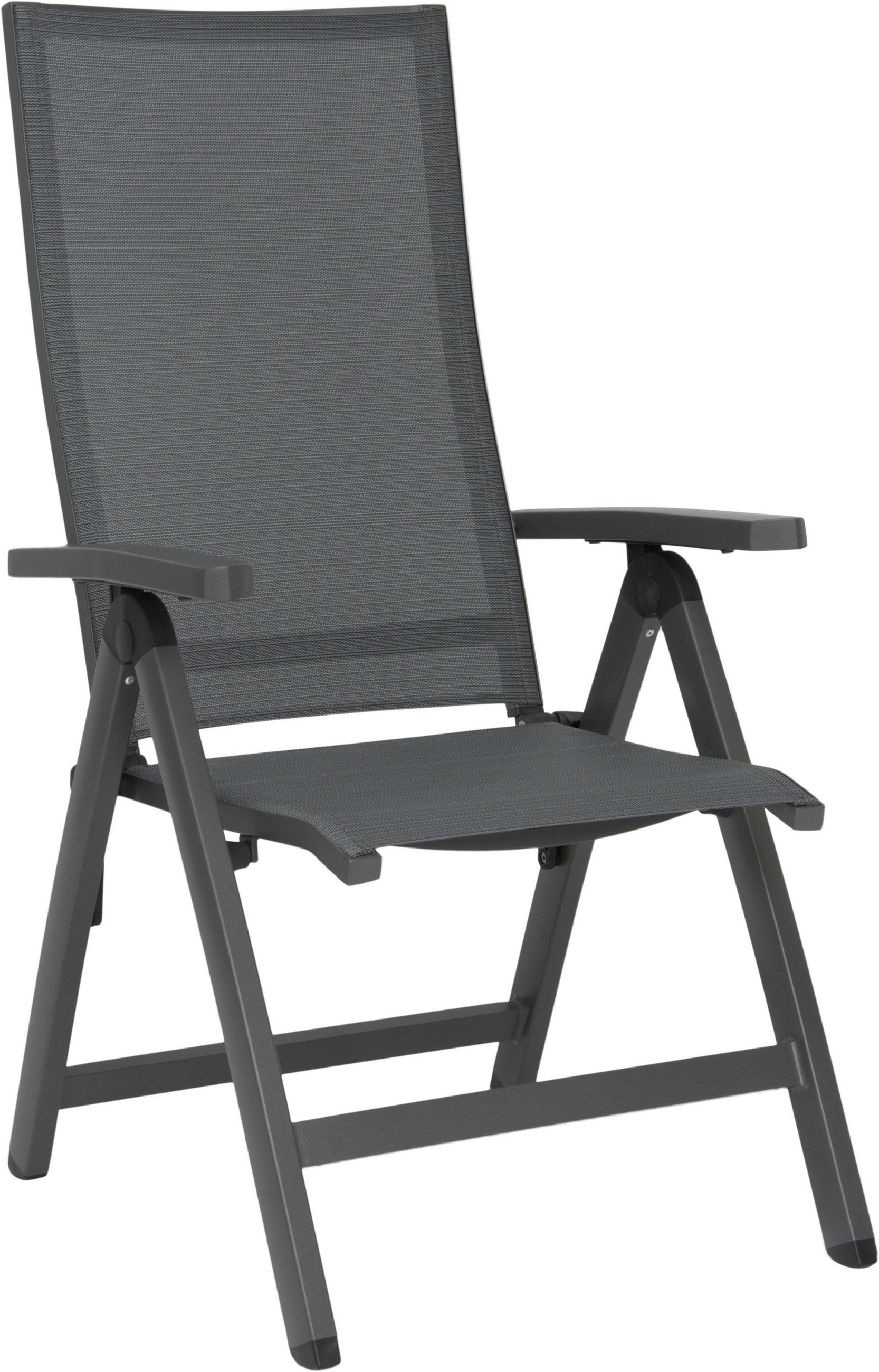 GARTENKLAPPSESSEL Aluminium Anthrazit, Grau, Schwarz  - Anthrazit/Schwarz, Design, Textil/Metall (60/113/75cm) - Stern