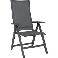GARTENKLAPPSESSEL Aluminium Anthrazit, Grau, Schwarz  - Anthrazit/Schwarz, Design, Textil/Metall (60/113/75cm) - Stern