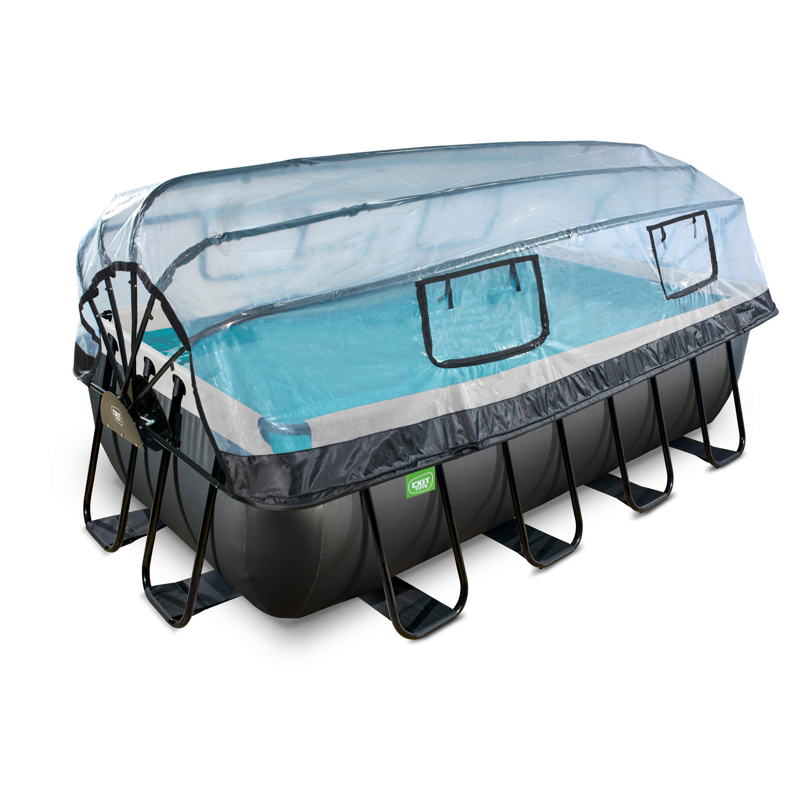 POOL-SET 400/200/100 cm  - Schwarz, KONVENTIONELL, Kunststoff (400/200/100cm) - EXIT Toys
