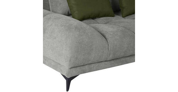 ECKSOFA in Flachgewebe Grau  - Dunkelgrün/Schwarz, KONVENTIONELL, Textil/Metall (291/175cm) - Carryhome