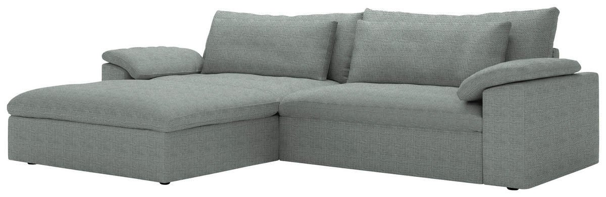 ECKSOFA  Chenille Grau  - Schwarz/Grau, Modern, Kunststoff/Textil (198/306cm) - Carryhome