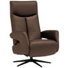 RELAXSESSEL in Leder Graubraun  - Graubraun/Schwarz, Design, Leder/Metall (74/105/82cm) - Welnova