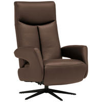 RELAXSESSEL in Leder Braun  - Schwarz/Braun, Design, Leder/Metall (74/105/82cm) - Welnova