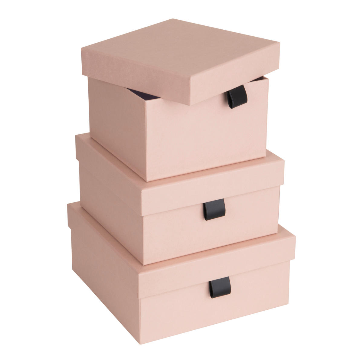 TÁROLÓDOBOZSZETT 23/23/12 cm  - pink, Basics, karton/papír (23/23/12cm)