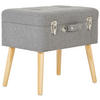 HOCKER Vliesstoff, Bouclé Kiefer Grau, Hellbraun  - Hellbraun/Naturfarben, Trend, Holz/Textil (50/46/35cm) - Xora