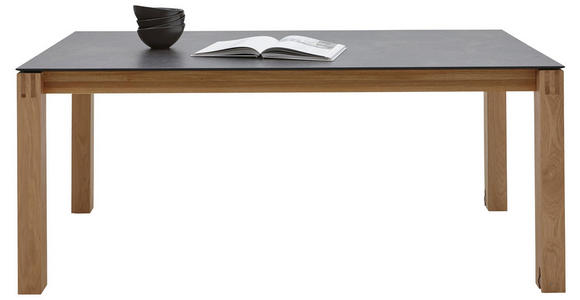 ESSTISCH Eiche massiv rechteckig Eichefarben, Graphitfarben - Eichefarben/Graphitfarben, Design, Holz/Kunststoff (180(280)/90/75cm) - Dieter Knoll