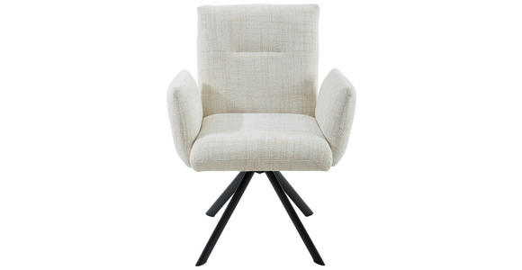 ARMLEHNSTUHL  Sitzfläche 360° drehbar, inklusive Armlehnen Webstoff  - Beige/Schwarz, Design, Textil/Metall (68/88/66cm) - Hom`in