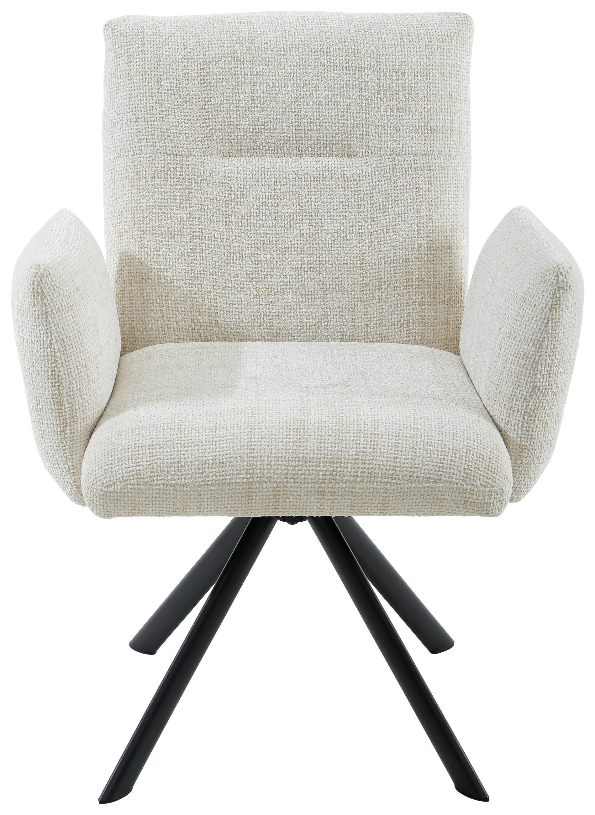 ARMLEHNSTUHL  in Eisen Webstoff  - Beige/Schwarz, Design, Textil/Metall (68/88/66cm) - Hom`in